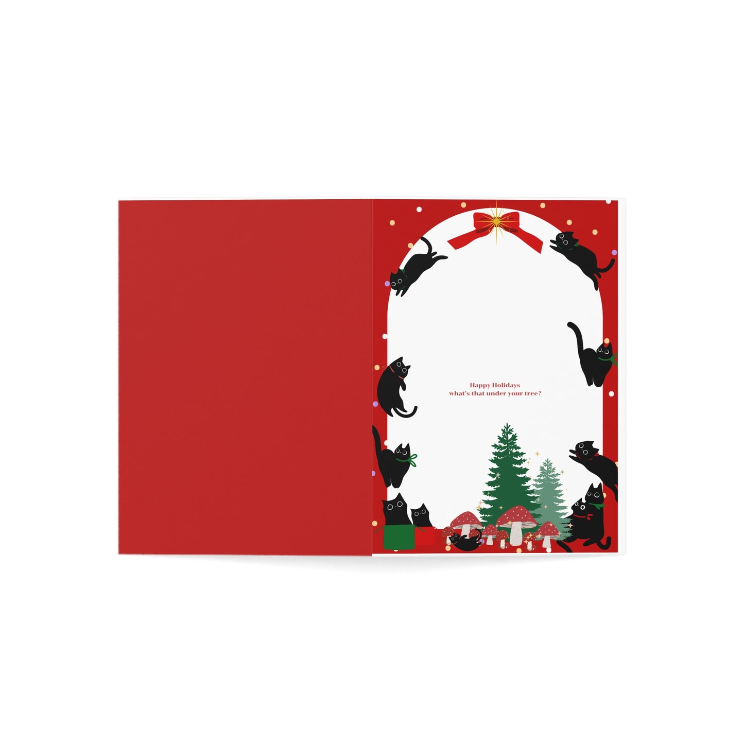 Black Cat Christmas Greeting Cards (1, 10, 30, and 50pcs)
