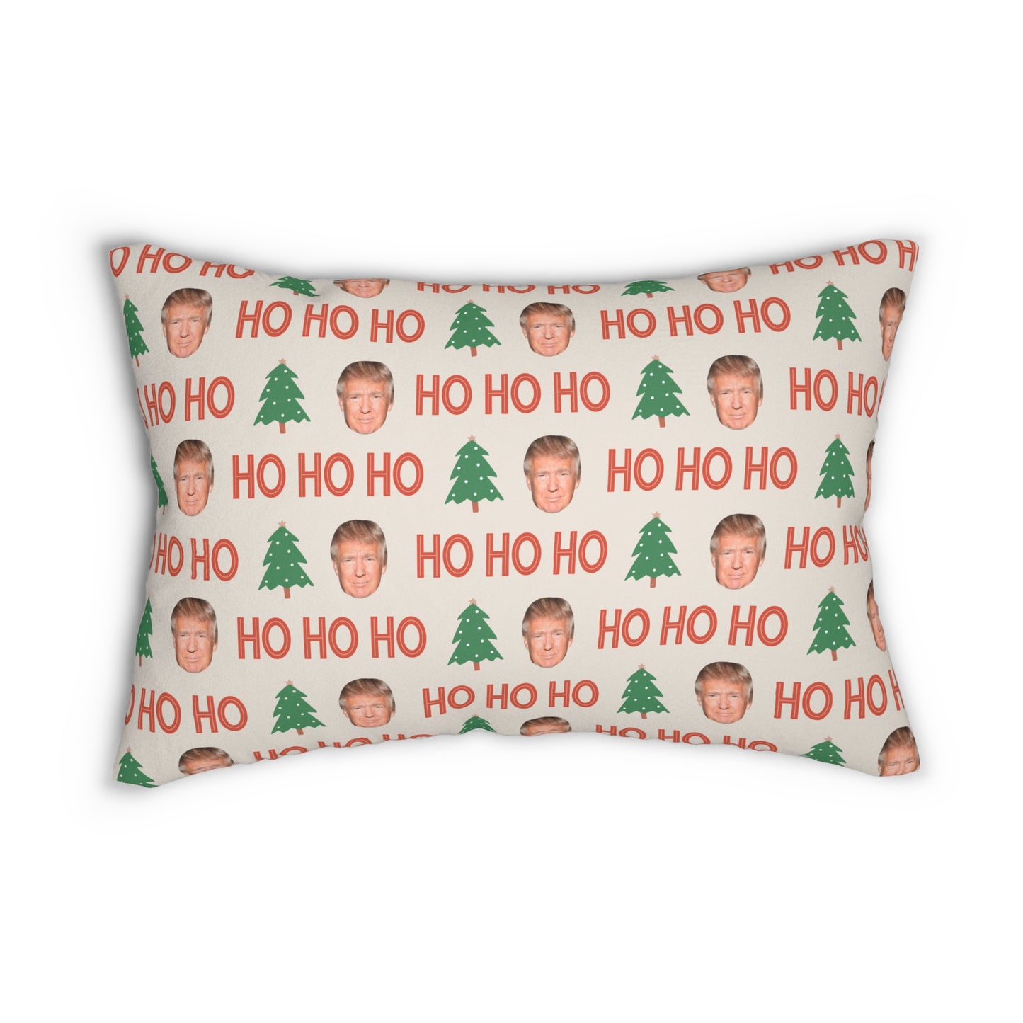 Ho Ho Ho Trump Spun Polyester Lumbar Pillow