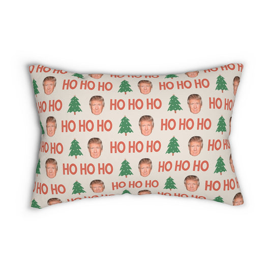 Ho Ho Ho Trump Spun Polyester Lumbar Pillow