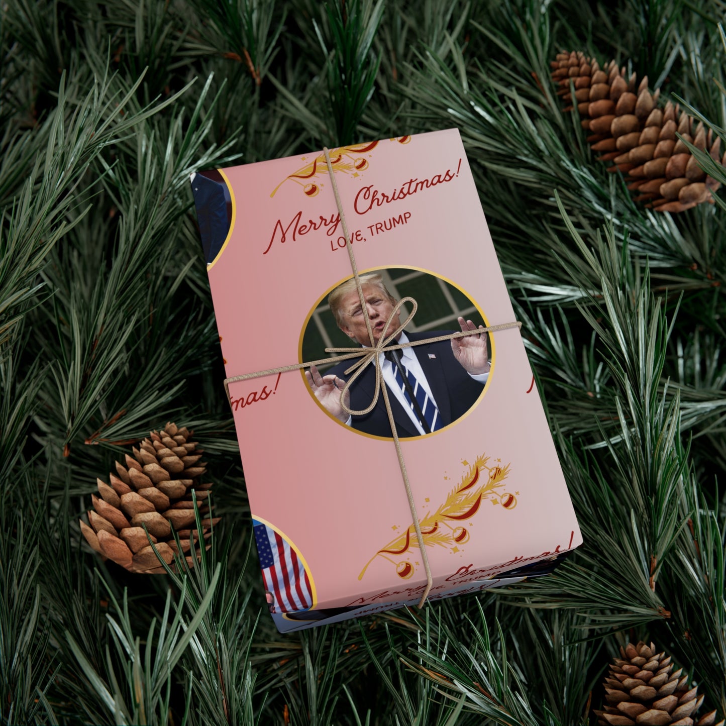 Love Donald Trump Patriotism Christmas Wrapping Paper
