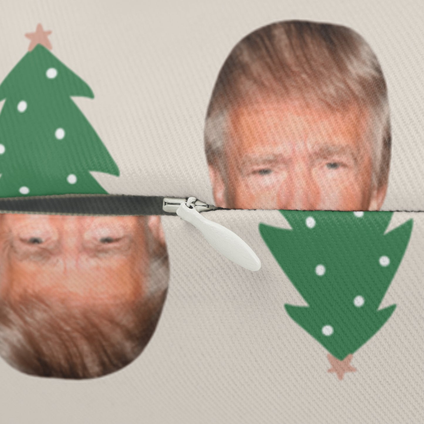 Double Sided Ho Ho Ho Trump Spun Polyester Lumbar Pillow