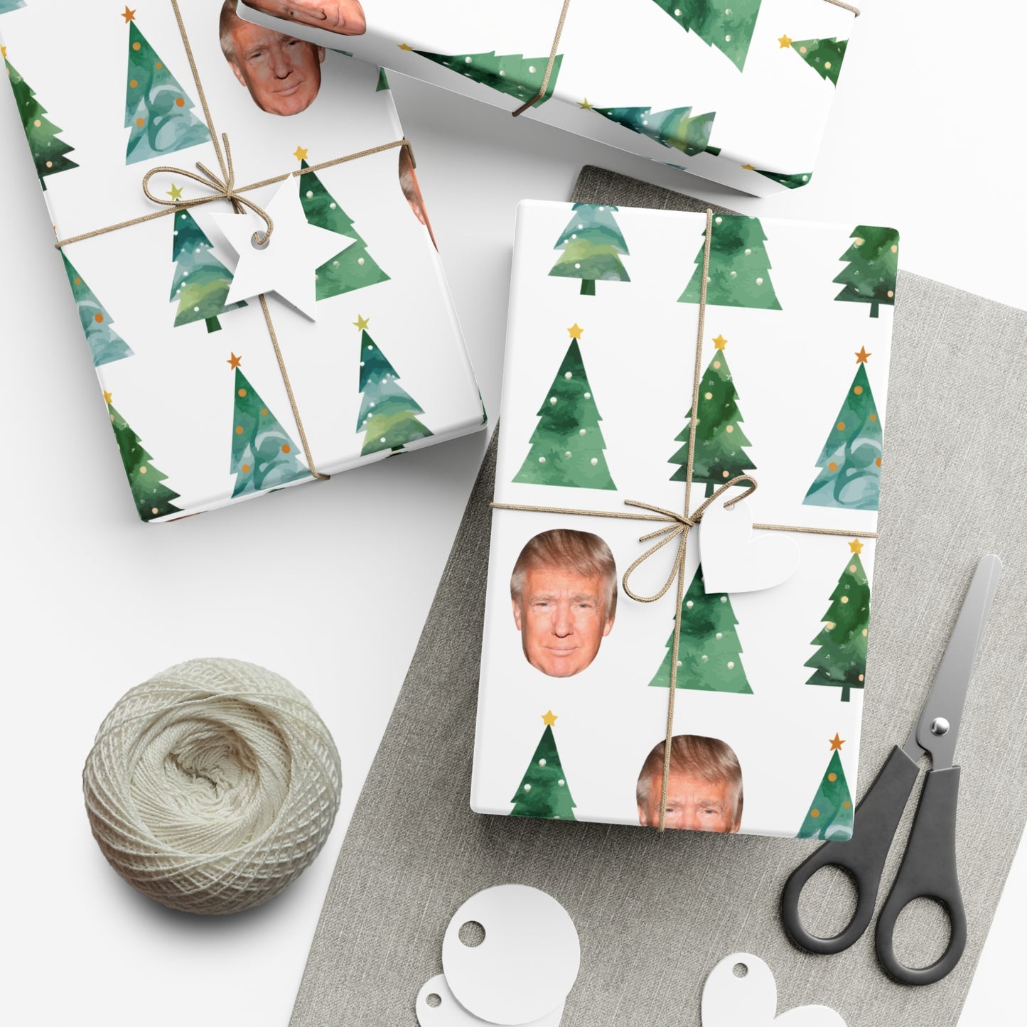 Trump & Trees Wrap with Me Wrapping Paper