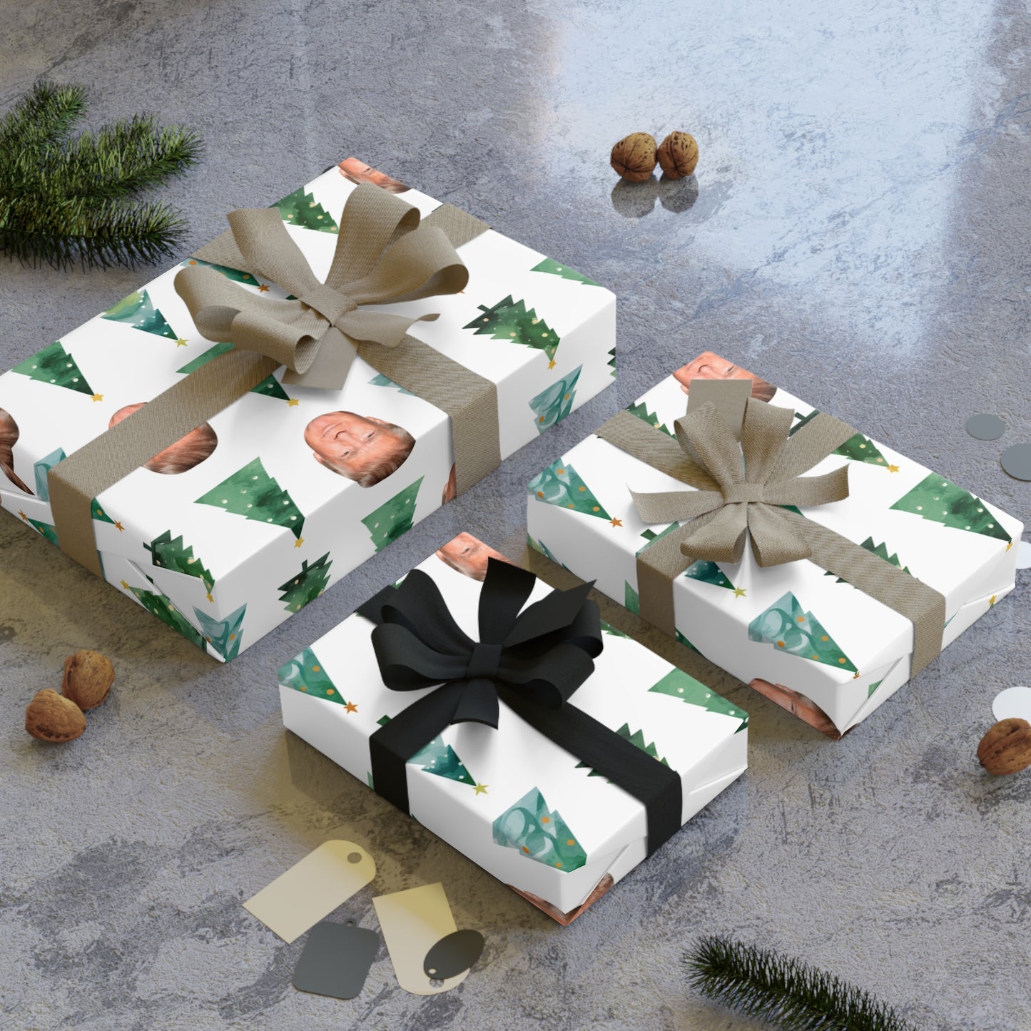 Trump & Trees Gift Wrapping Paper Rolls, 1pc