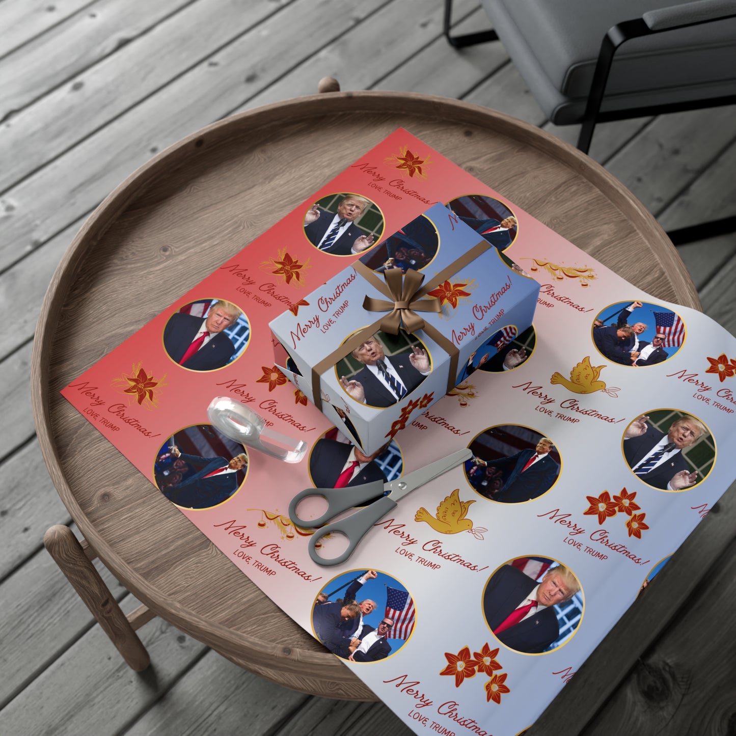 Love Donald Trump Patriotism Christmas Wrapping Paper