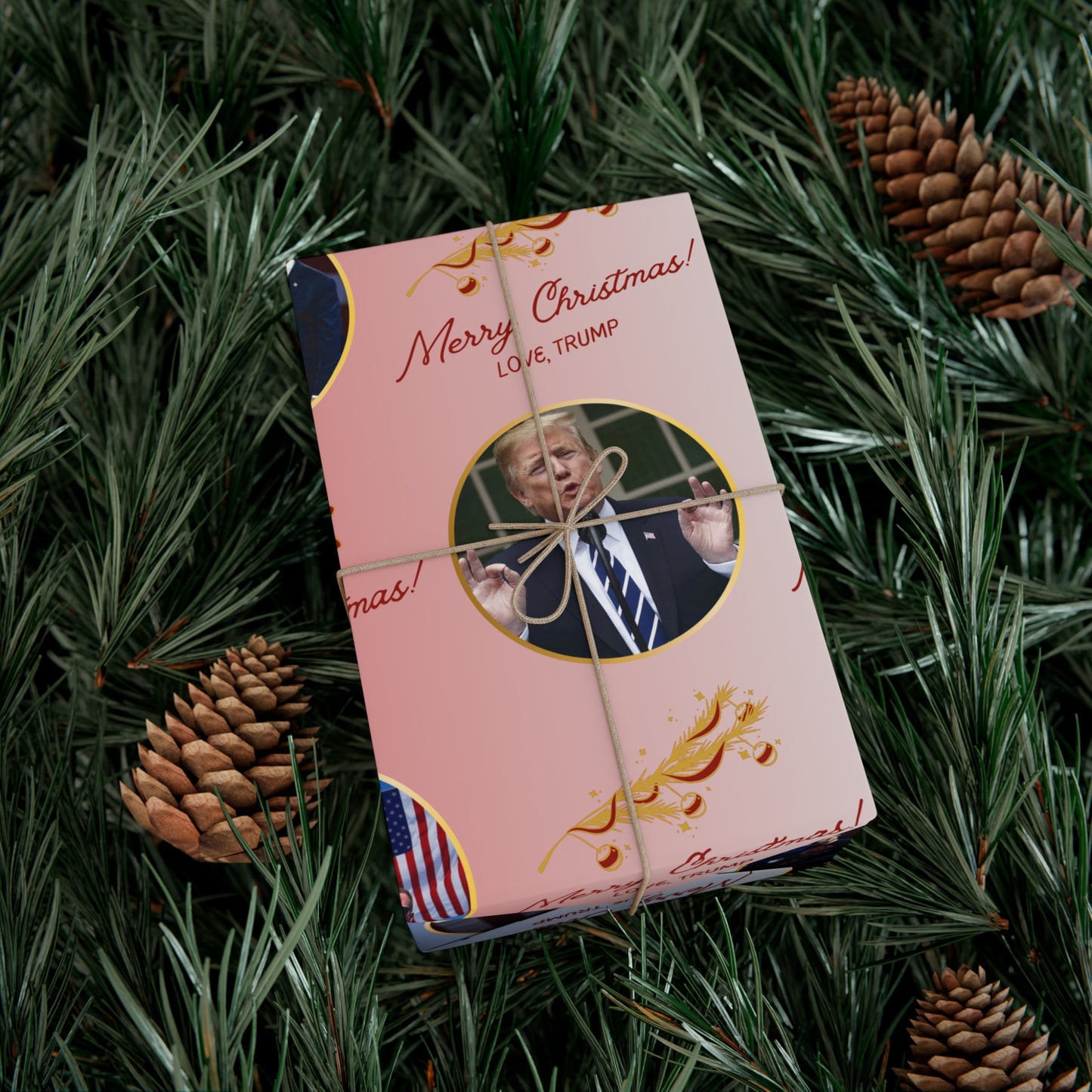 Love Donald Trump Patriotism Christmas Wrapping Paper