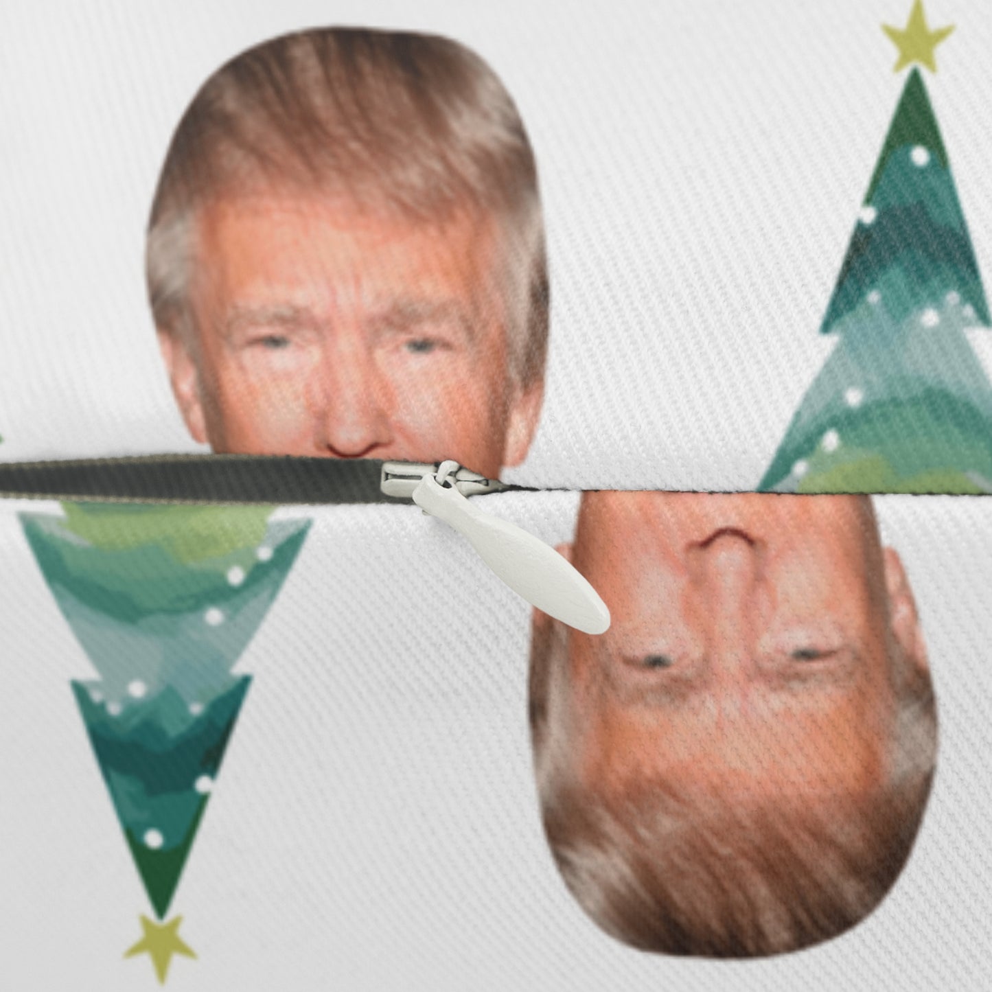 Double Sided Trump & Trees Spun Polyester Lumbar Pillow