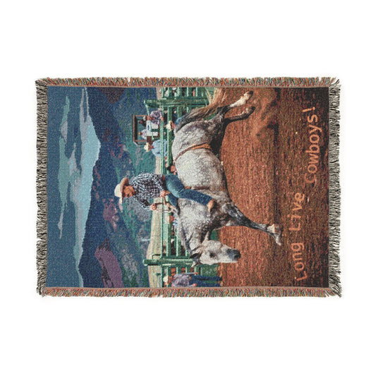 Cowboy UnSaddled Up! Woven Blanket