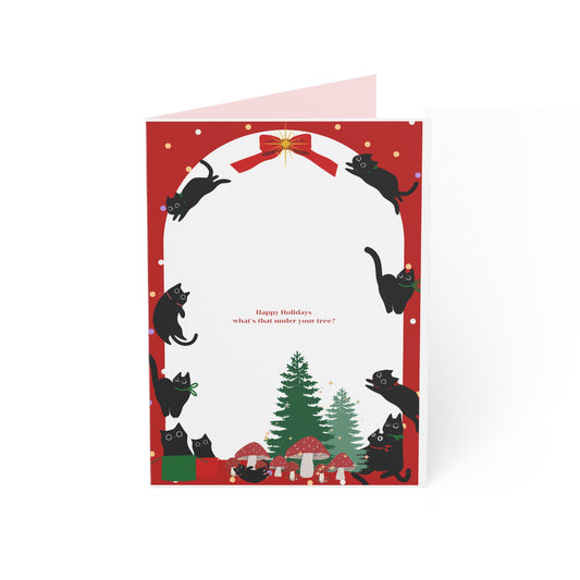Black Cat Christmas Greeting Cards (1, 10, 30, and 50pcs)