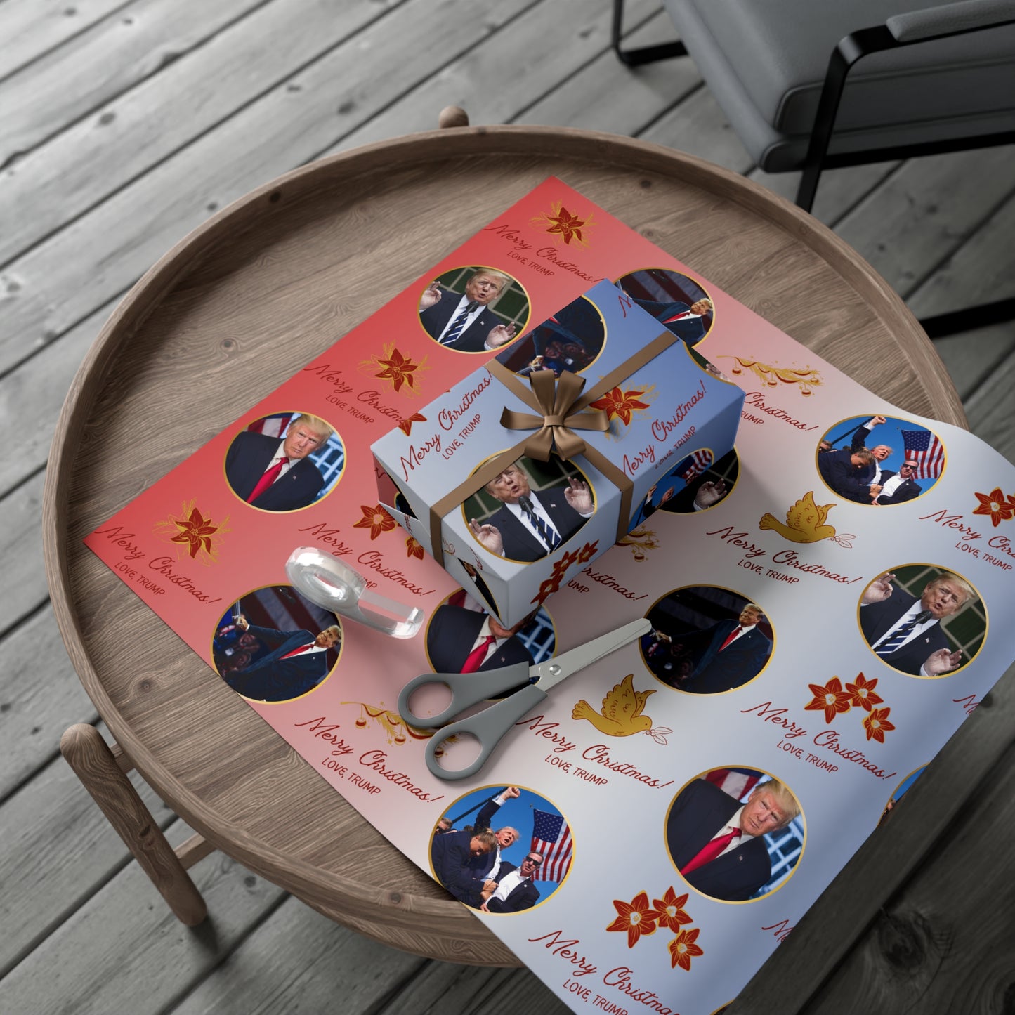 Love Donald Trump Patriotism Christmas Wrapping Paper