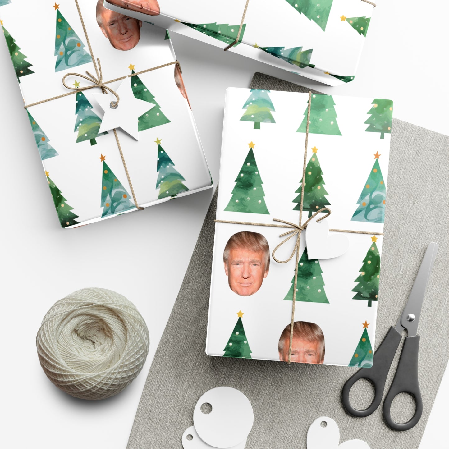 Trump & Trees Wrap with Me Wrapping Paper