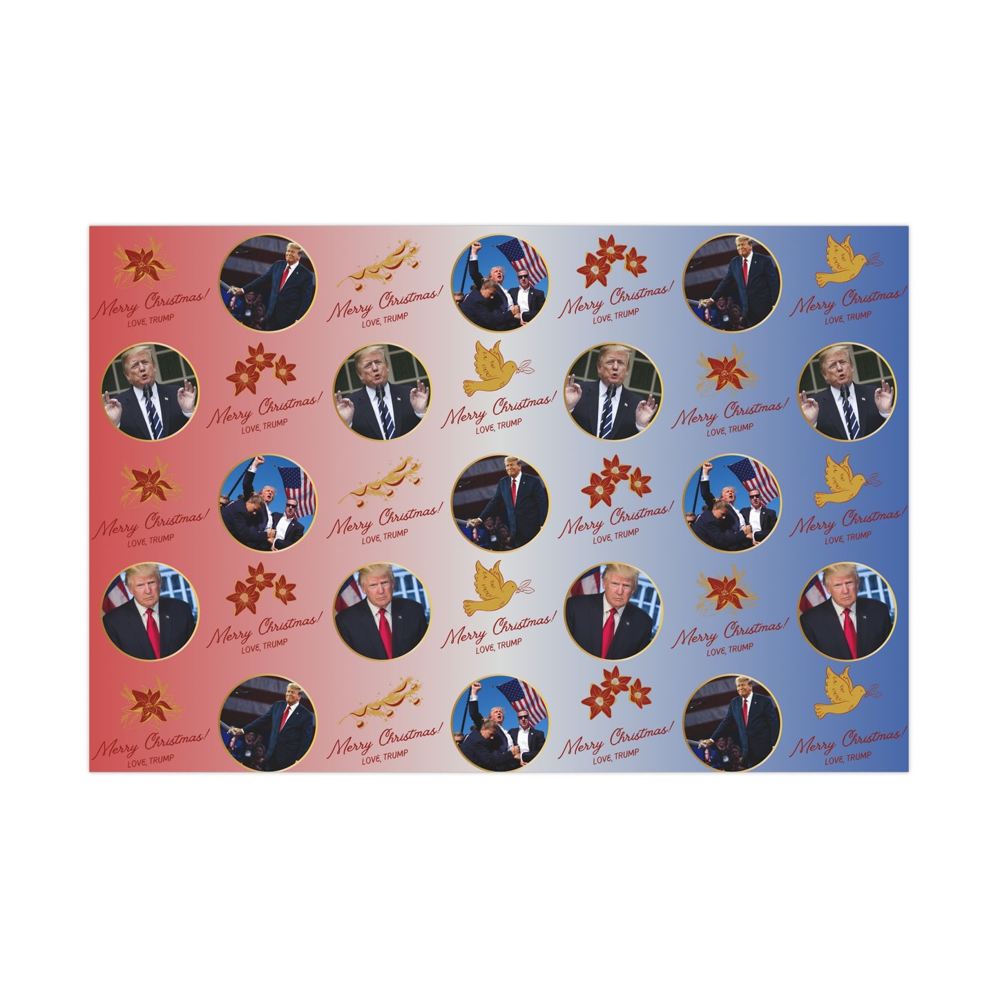 Love Donald Trump Patriotism Christmas Wrapping Paper
