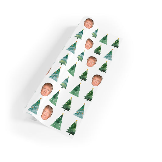 Trump & Trees Gift Wrapping Paper Rolls, 1pc