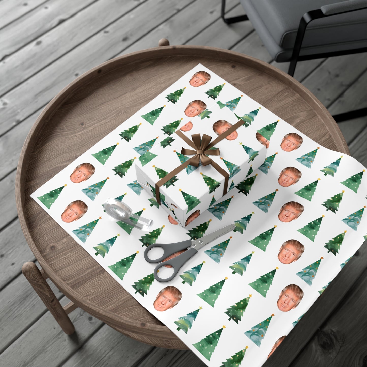 Trump & Trees Wrap with Me Wrapping Paper